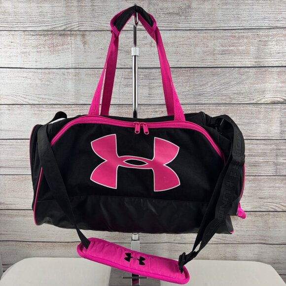 Under Armour Storm Gym Bag Duffle Black Pink Small - Picture 1 of 11
